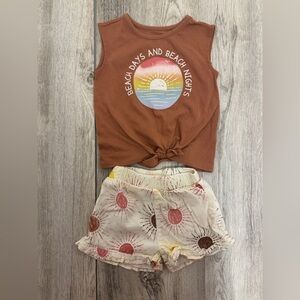 Garanimals Brown and Cream Kids Beach Days and Beach Nights Matching Set
